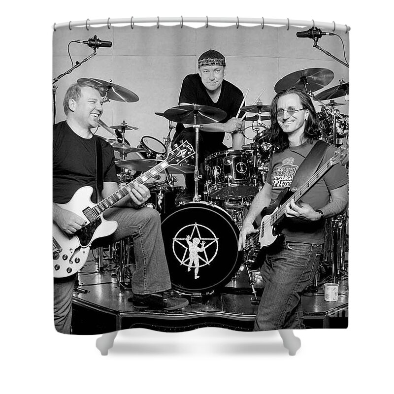 Rush Shower Curtain featuring the photograph Rush Band by Action