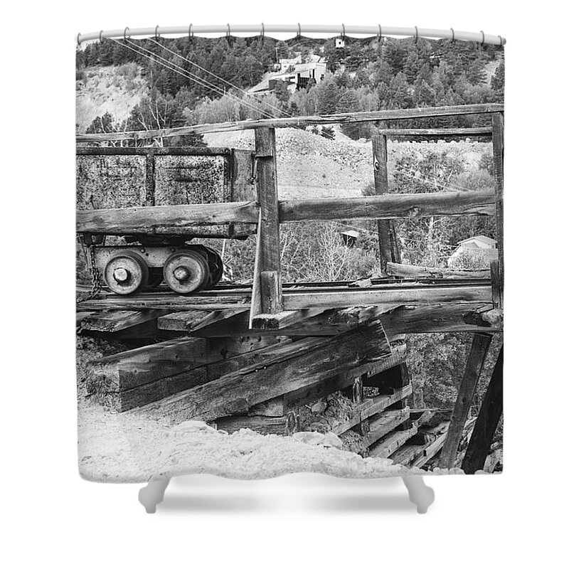 Mining Equipment Shower Curtain featuring the photograph Rustic Mining Cart by Cathy Anderson