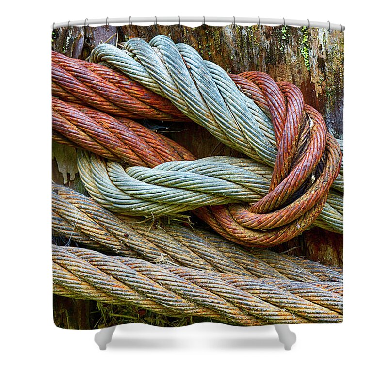 Rusty Cables Shower Curtain featuring the photograph Rusty Cables by Bob Christopher