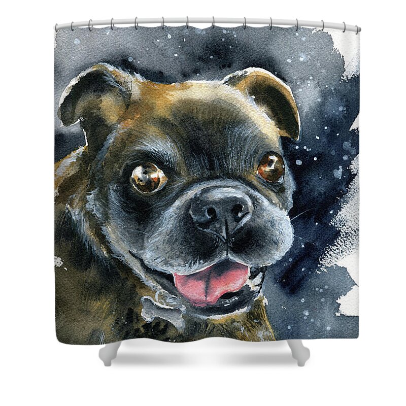 Dog Shower Curtain featuring the painting Rusty Dog Painting by Dora Hathazi Mendes