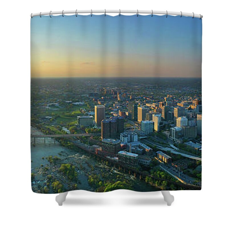 Richmond Shower Curtain featuring the photograph Rva 008 by Richmond Aerials