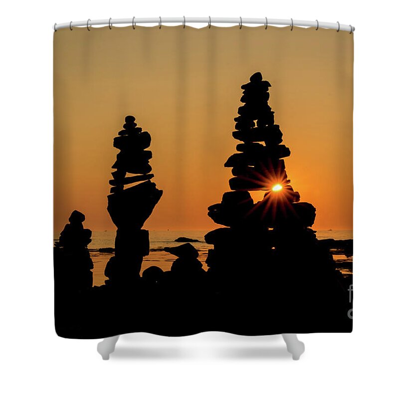 Rye Shower Curtain featuring the photograph Rye Cairns Sunrise 13 by Beverly Tabet