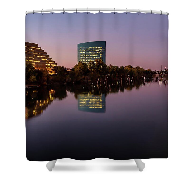 Sunset Shower Curtain featuring the photograph Sacramento Riverfront Sunset by Gary Geddes