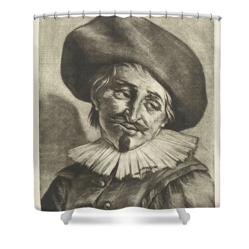 Vintage Shower Curtain featuring the painting Sad man, Aert Schouman, after Frans Hals, 1720 by MotionAge Designs