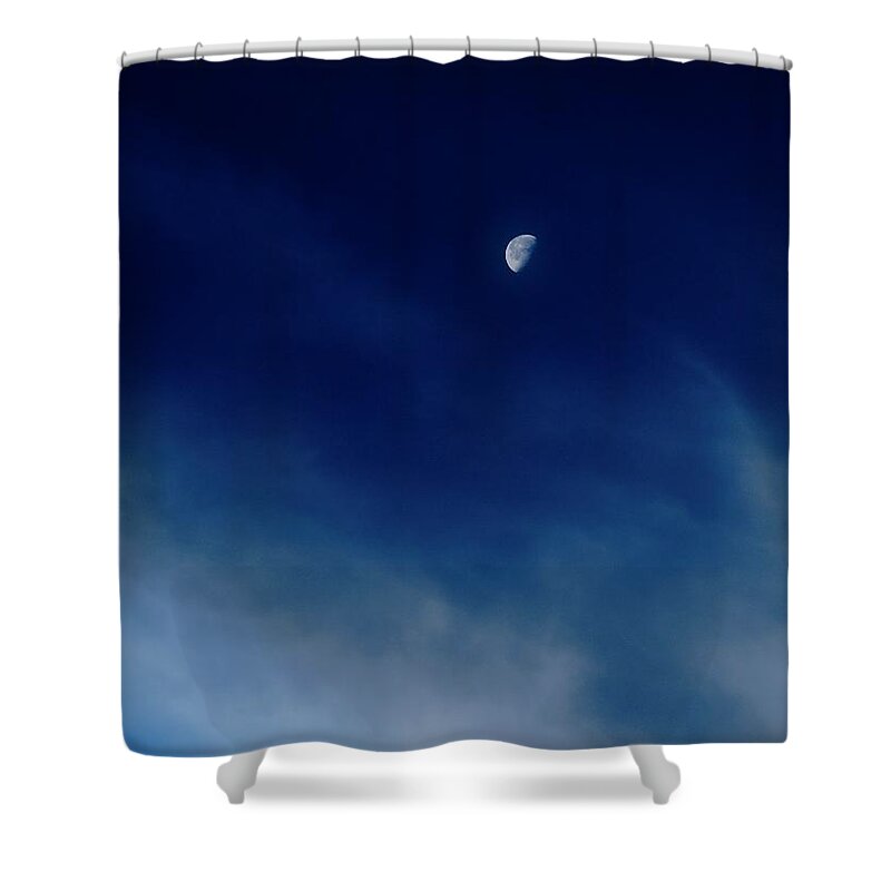 Symbolism Shower Curtain featuring the photograph Sagitarrius Waning in Deep Blue by Judy Kennedy