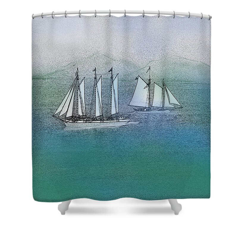Photograph Shower Curtain featuring the photograph Sail away by Jean Evans