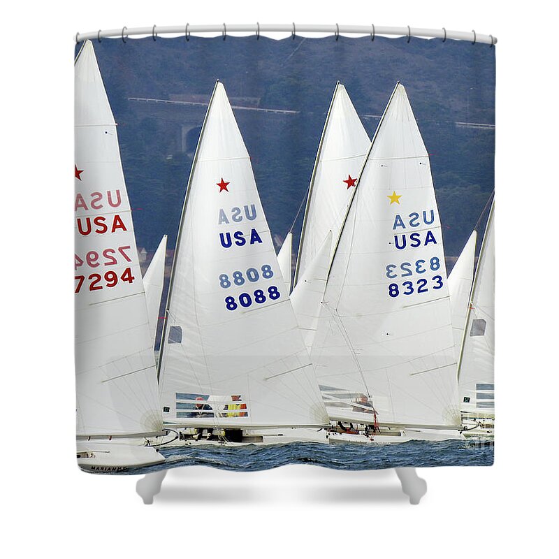 Parade Of Sail Shower Curtain featuring the photograph Sailing Regatta by Scott Cameron