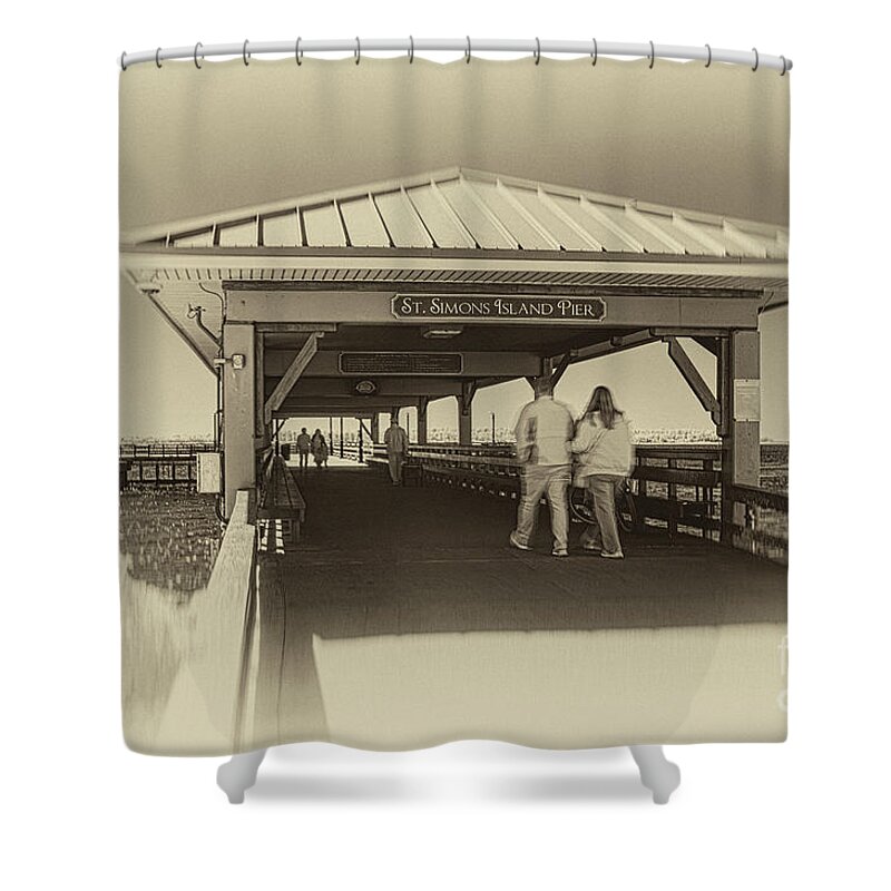 Saint Simons Shower Curtain featuring the photograph Saint Simons Island Pier by DB Hayes