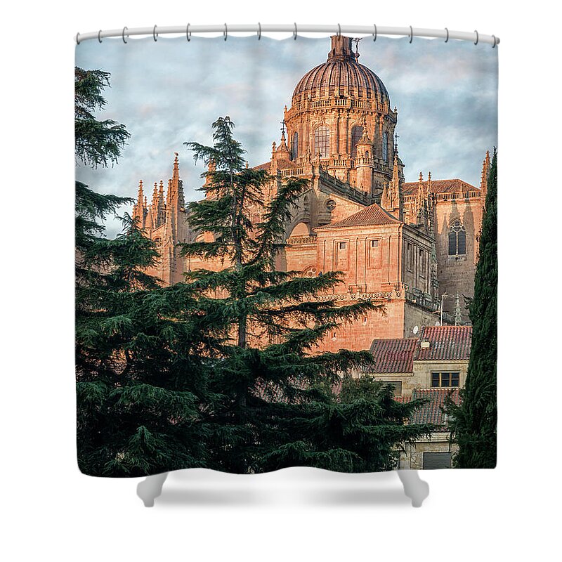 Salamanca Shower Curtain featuring the photograph Salamanca Spain Cathedral by Joan Carroll
