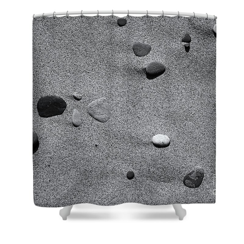 Sand And Stones Random 1 Mono Shower Curtain featuring the photograph Sand and Stones Random 1 Mono by Rachel Cohen