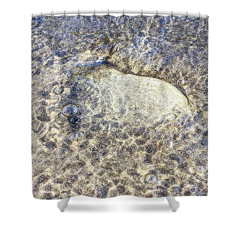 Sand Shower Curtain featuring the photograph Sand Water and Stone by Amelia Pearn