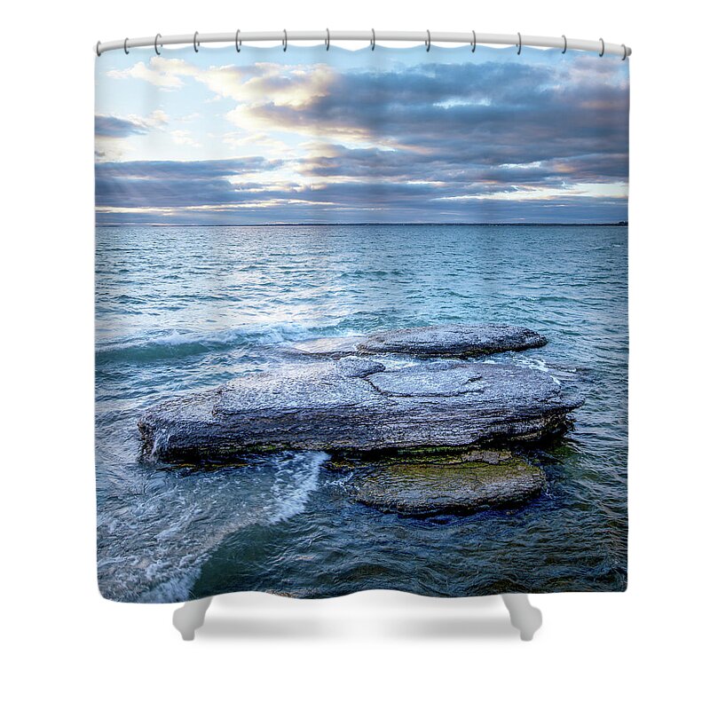 Autumn Shower Curtain featuring the photograph Sandbanks Rock by Dee Potter