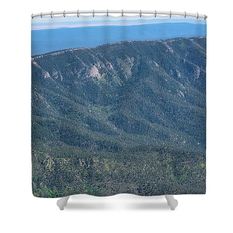 Sandia Shower Curtain featuring the photograph Sandia Mountains by Andrea Anderegg