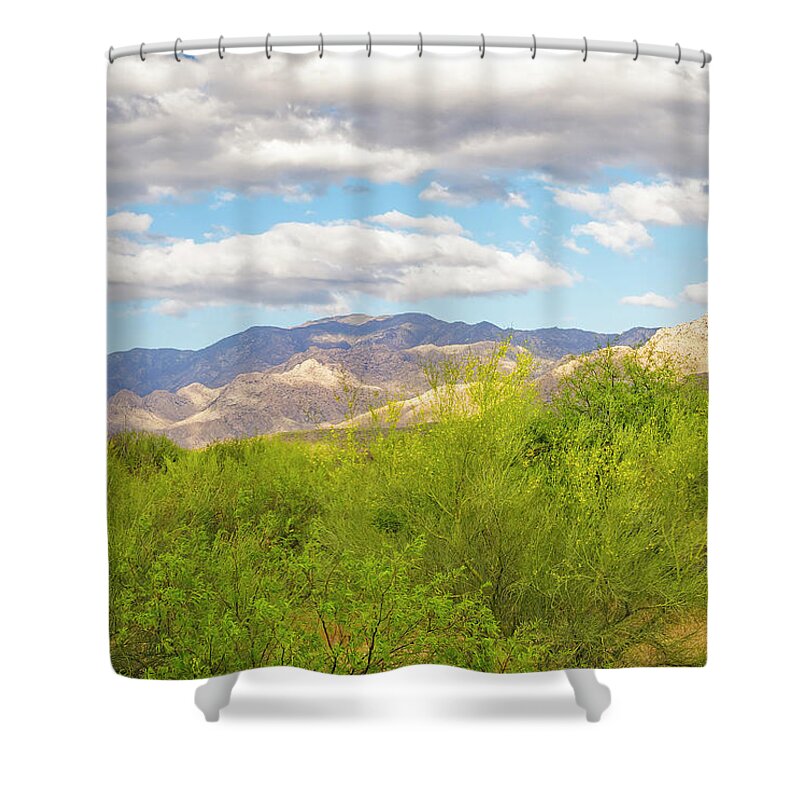 Arizona Shower Curtain featuring the photograph Santa Catalina Mountains 24797 by Mark Myhaver