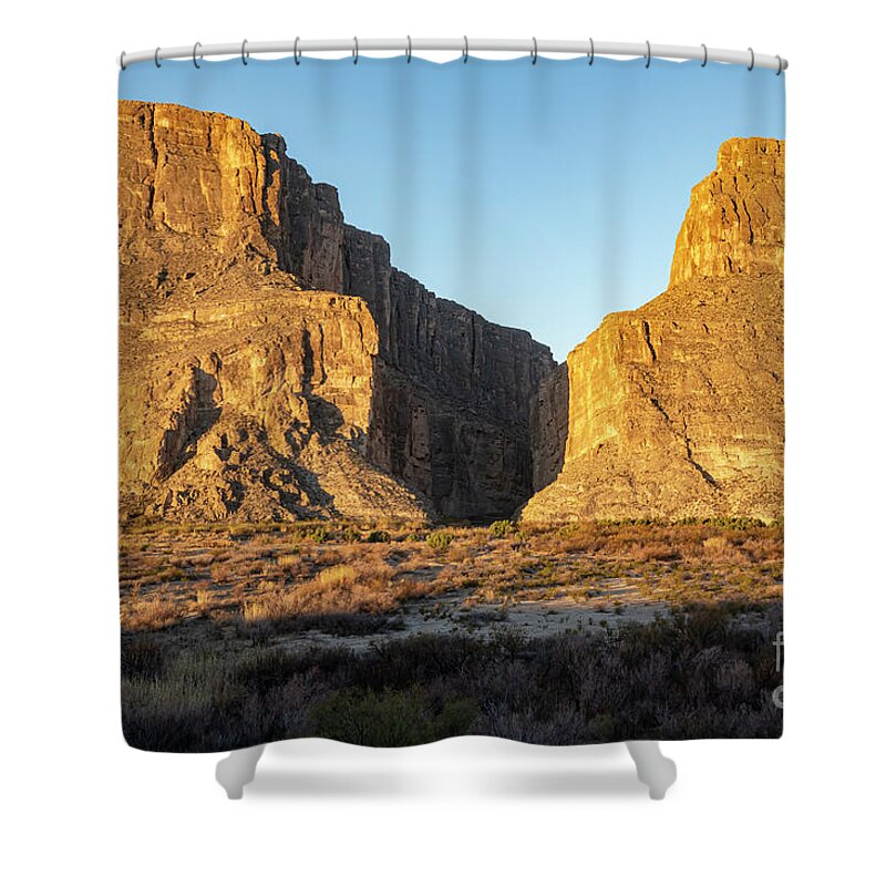 Santa Elena Canyon Shower Curtain featuring the photograph Santa Elena Canyon at Sunrise by Bob Phillips