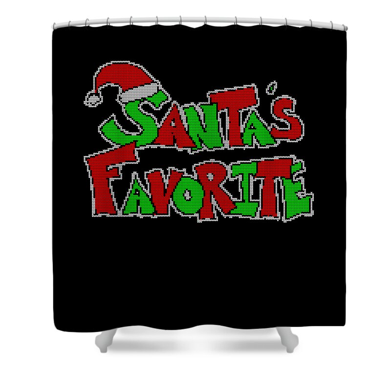 Christmas 2023 Shower Curtain featuring the digital art Santas Favorite Ugly Christmas Sweater by Flippin Sweet Gear