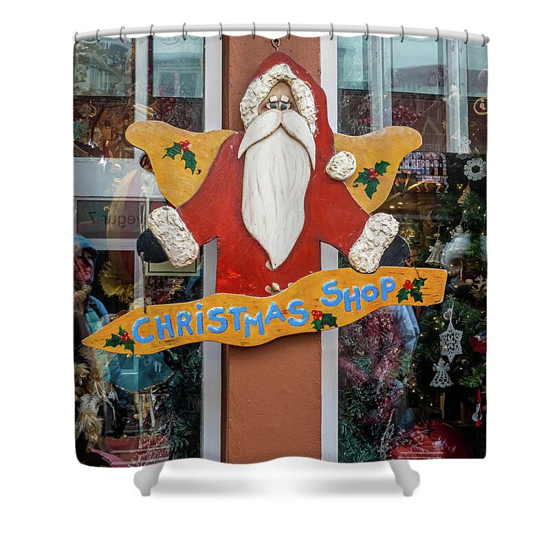 Santa Shower Curtain featuring the photograph Santas Shop by Roni Chastain