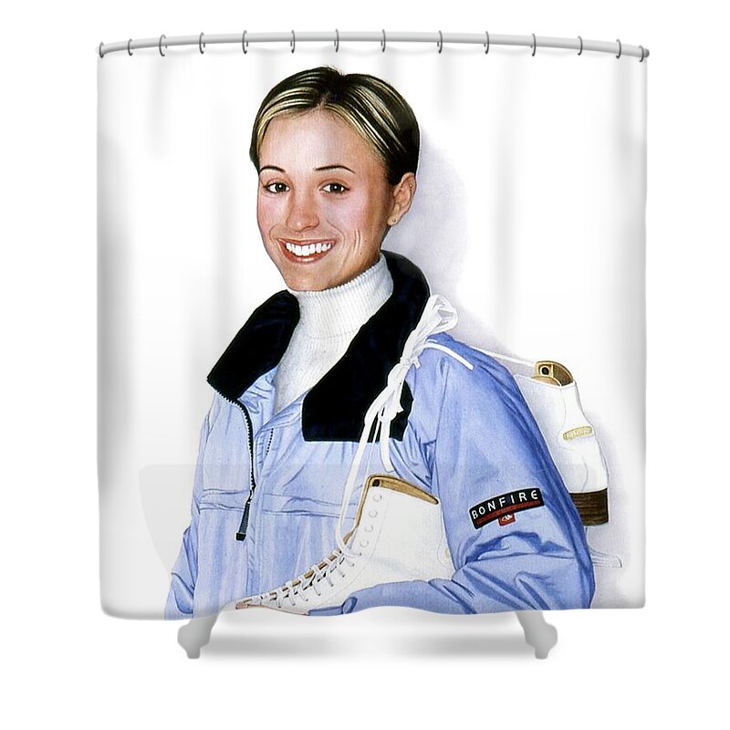 Portrait Shower Curtain featuring the painting Sara by Conrad Mieschke