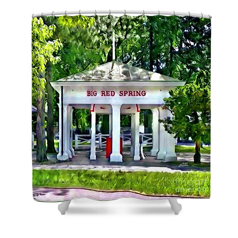 Saratoga Shower Curtain featuring the digital art Saratoga Big Red Spring by CAC Graphics