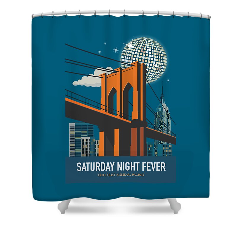 Saturday Night Fever Shower Curtain featuring the digital art Saturday Night Fever - Alternative Movie Poster by Movie Poster Boy