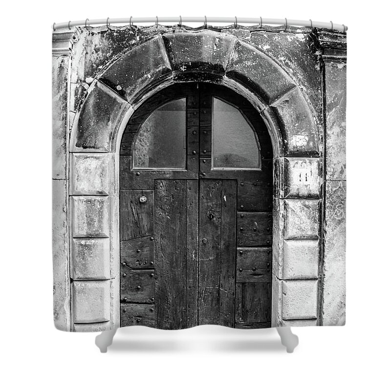 Italian Shower Curtain featuring the photograph Scanno, Italy - BW 28 by AM FineArtPrints