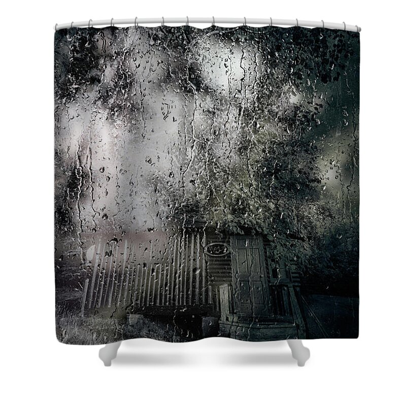  Shower Curtain featuring the photograph Scarred Porch. Warm Kitchen. by Cynthia Dickinson