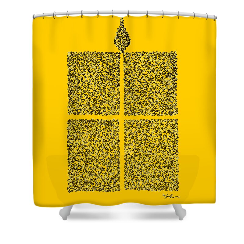 Abstract Shower Curtain featuring the drawing Scent Of The Candle by Fei A