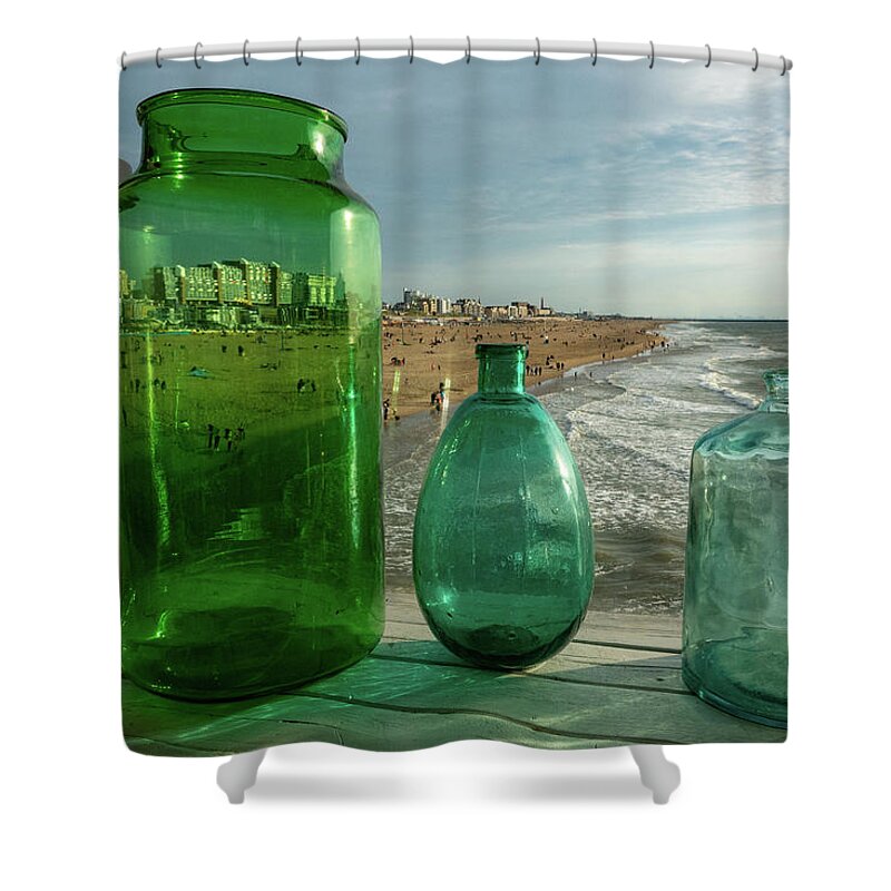 Netherlands Shower Curtain featuring the photograph Scheveingen Beach Interpretation by Marian Tagliarino