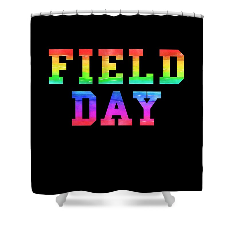 Cool Shower Curtain featuring the digital art School Field Day Rainbow Jersey by Flippin Sweet Gear