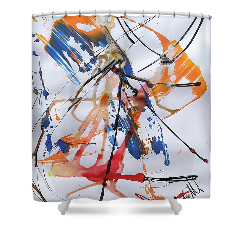  Shower Curtain featuring the painting Schwab by Jimmy Williams