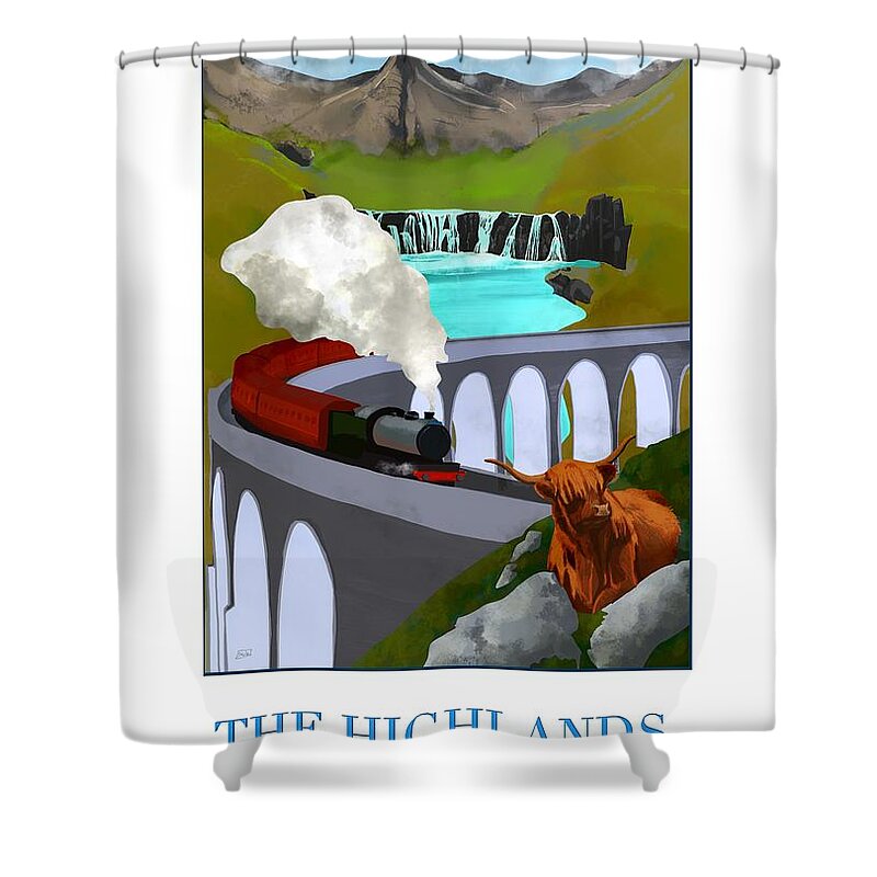 Scotland Shower Curtain featuring the digital art Scotland by Lidija Ivanek - SiLa