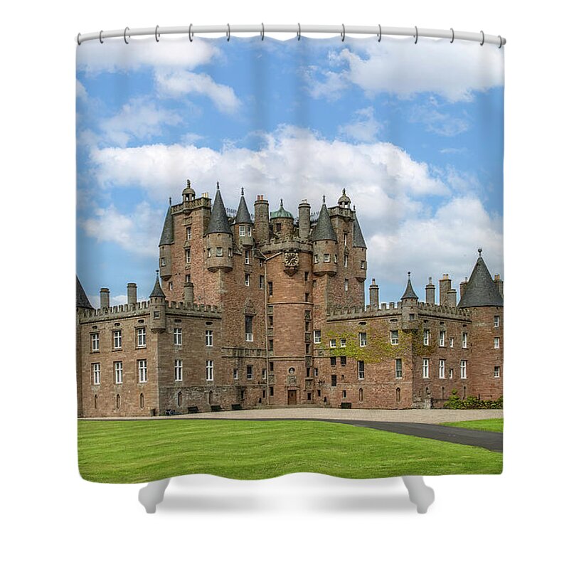  Shower Curtain featuring the photograph Scotland's Glamis Castle by Marcy Wielfaert