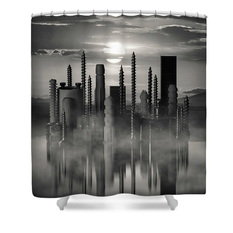 City Shower Curtain featuring the photograph Screw City by Dave Bowman