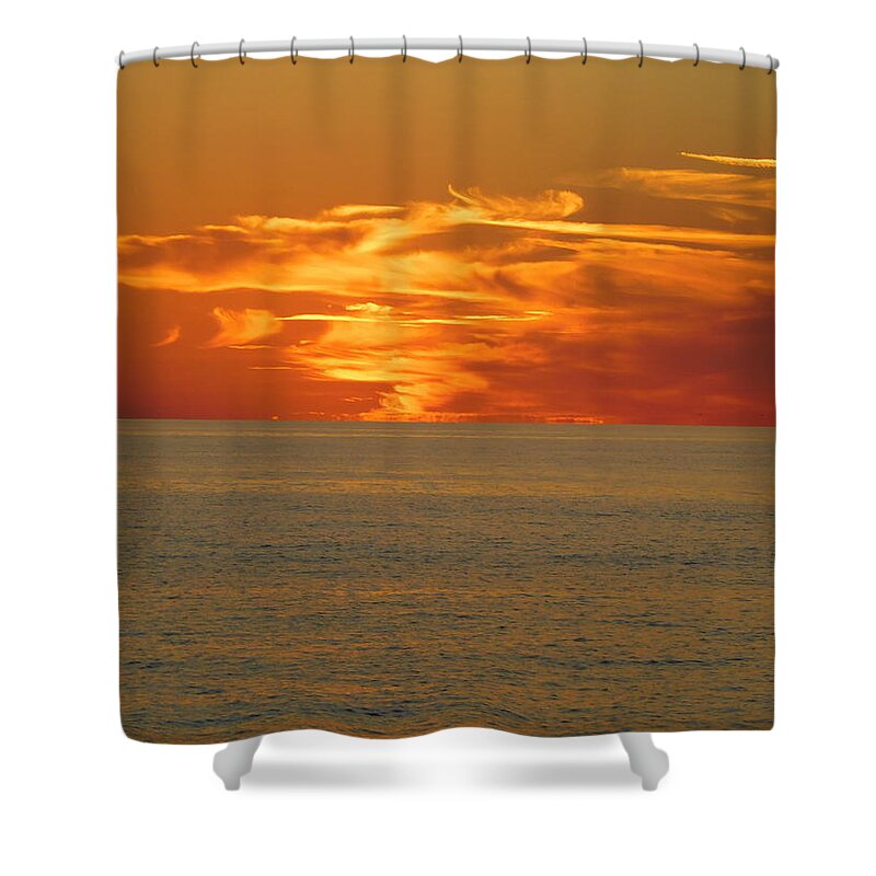 Beach Shower Curtain featuring the photograph Scribble in the Sky by Karen Stansberry