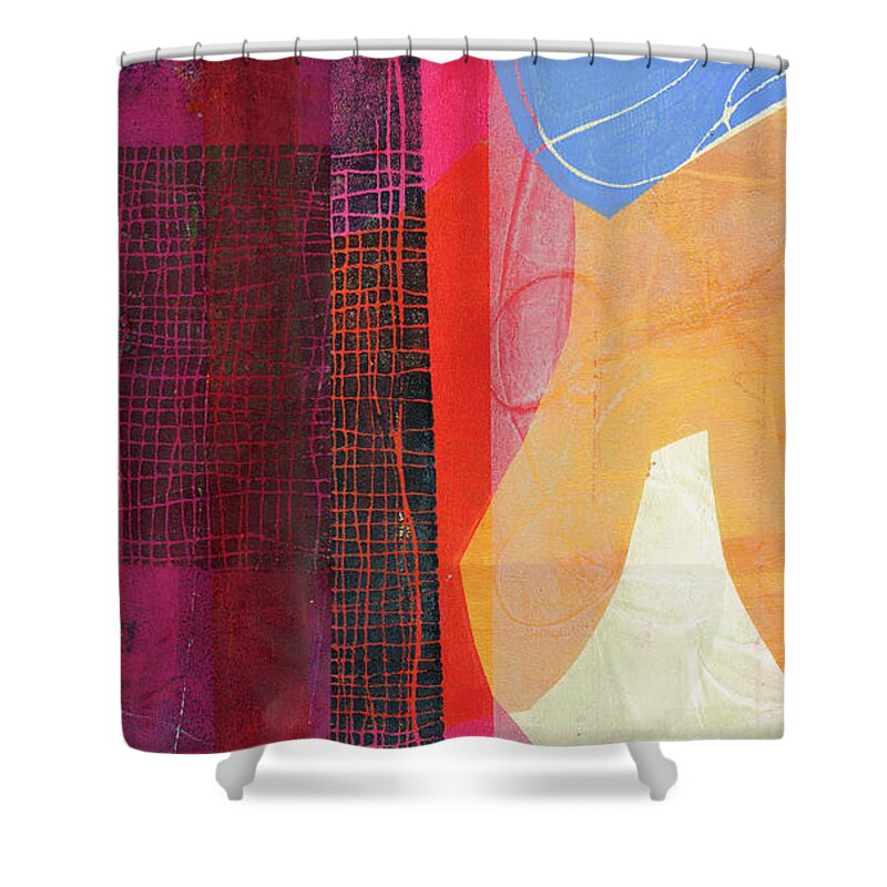Abstract Art Shower Curtain featuring the painting Scrolling #3 by Jane Davies