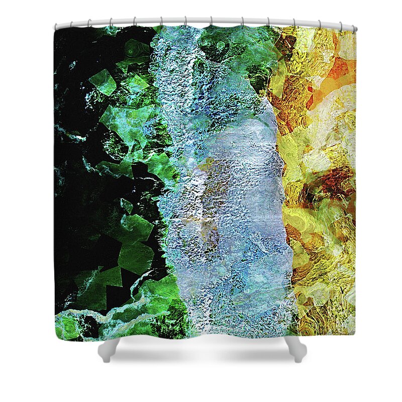 Beach Shower Curtain featuring the digital art Sea And Sands of Brazil by Phil Perkins