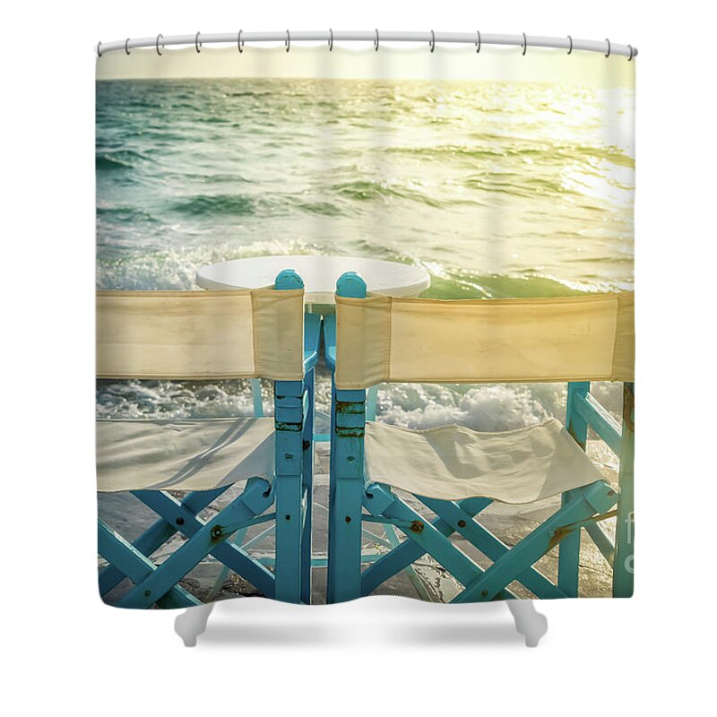 Aegean Shower Curtain featuring the photograph Sea View by Anastasy Yarmolovich