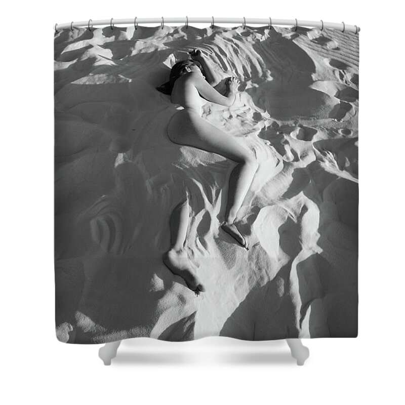 Sand Shower Curtain featuring the photograph Seashell Fragments by Robert WK Clark