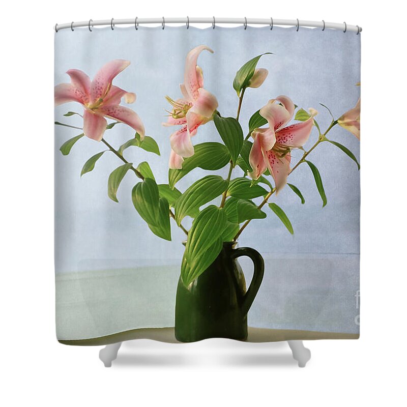 Lily Shower Curtain featuring the photograph Seaside Lilies by Terri Waters