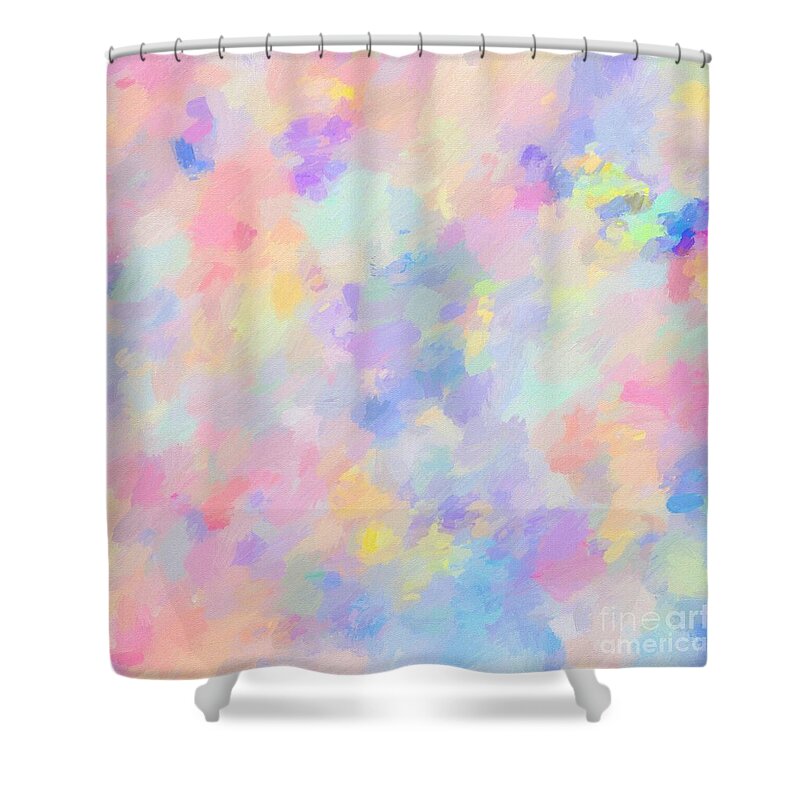 Spring Shower Curtain featuring the painting Secret Garden Colorful Abstract Painting by Modern Art