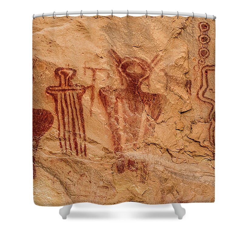 Fremont Shower Curtain featuring the photograph Sego Canyon Pictographs 4, Utah by Abbie Matthews