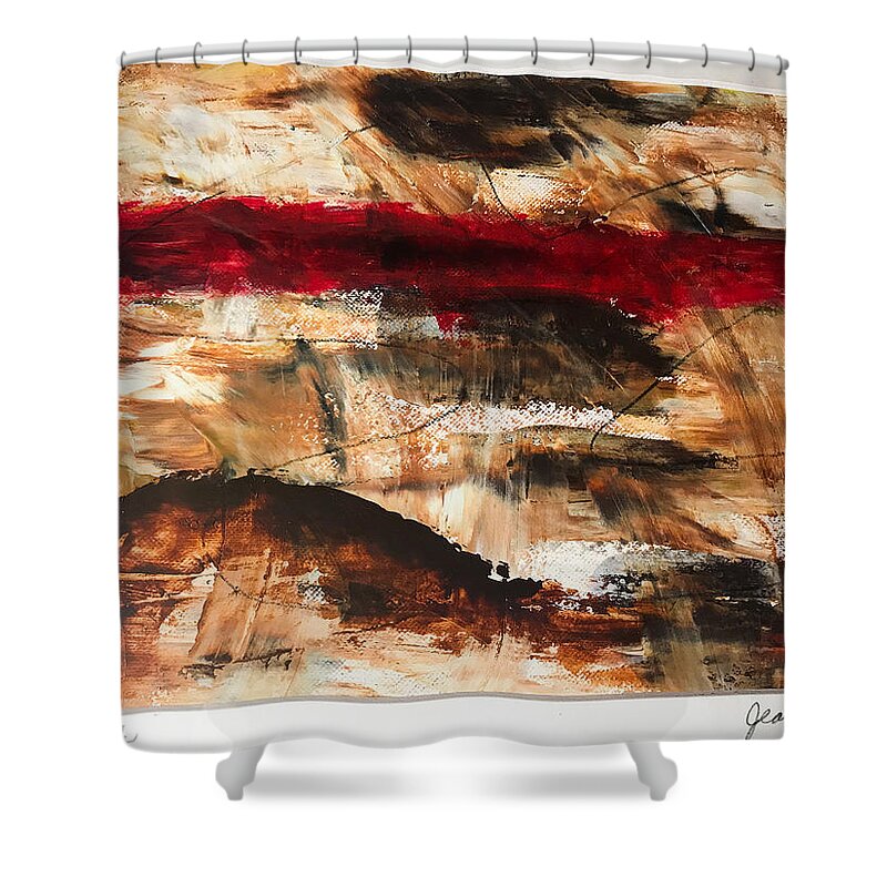 Abstract Shower Curtain featuring the photograph Seeing Red by Jean Wolfrum