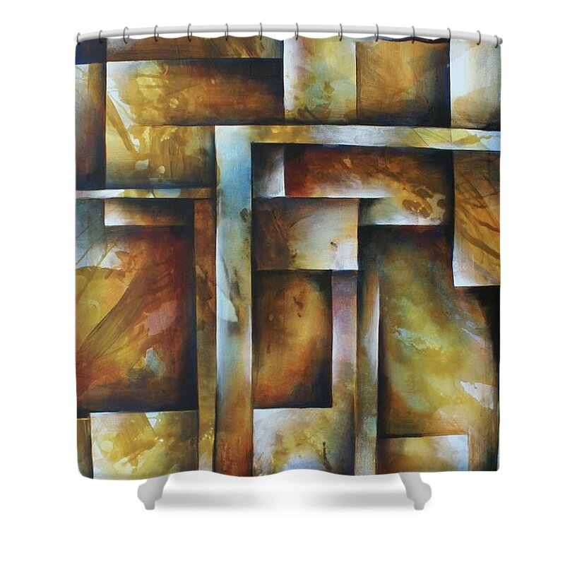 Cubism Shower Curtain featuring the painting Stop by Michael Lang