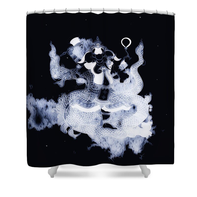 Ganesh Shower Curtain featuring the digital art Self The Totality by Jeff Malderez