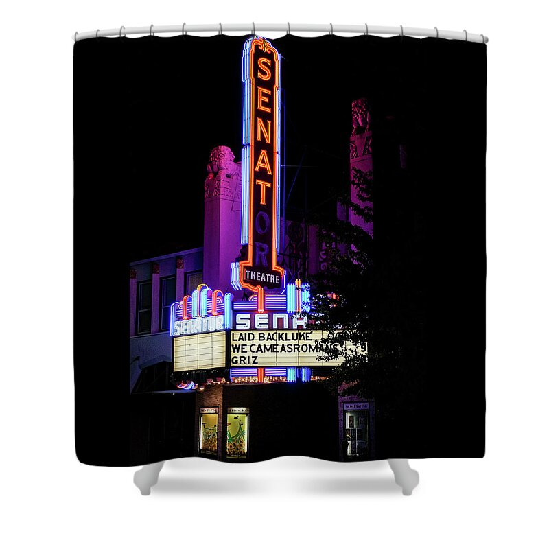 Chico Shower Curtain featuring the photograph Senater Movie theater by Ron Roberts