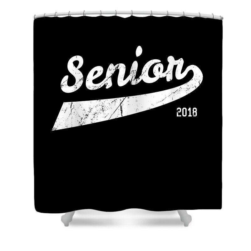 Funny Shower Curtain featuring the digital art Senior Class Of 2018 by Flippin Sweet Gear