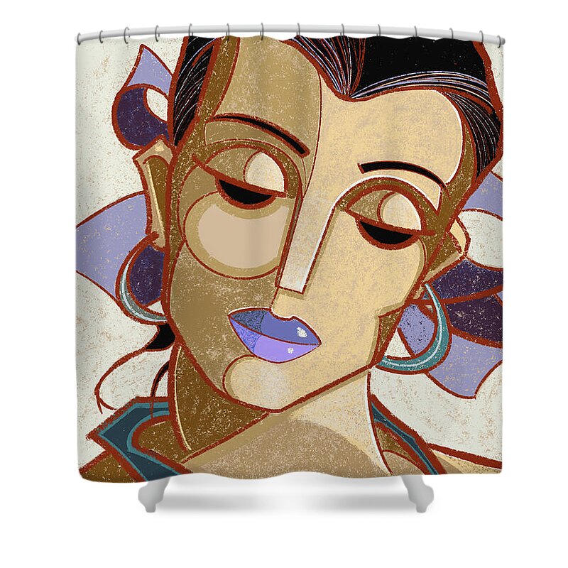 Mature Shower Curtain featuring the painting Senora by Oscar Ortiz