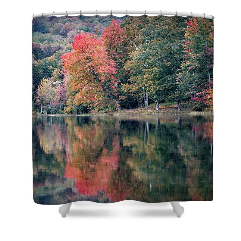 Summit Lake Shower Curtain featuring the photograph September at Summit Lake by Jaki Miller
