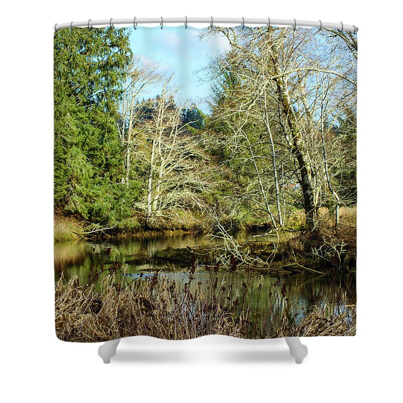 River Shower Curtain featuring the photograph Serenity Exist by Tikvah's Hope