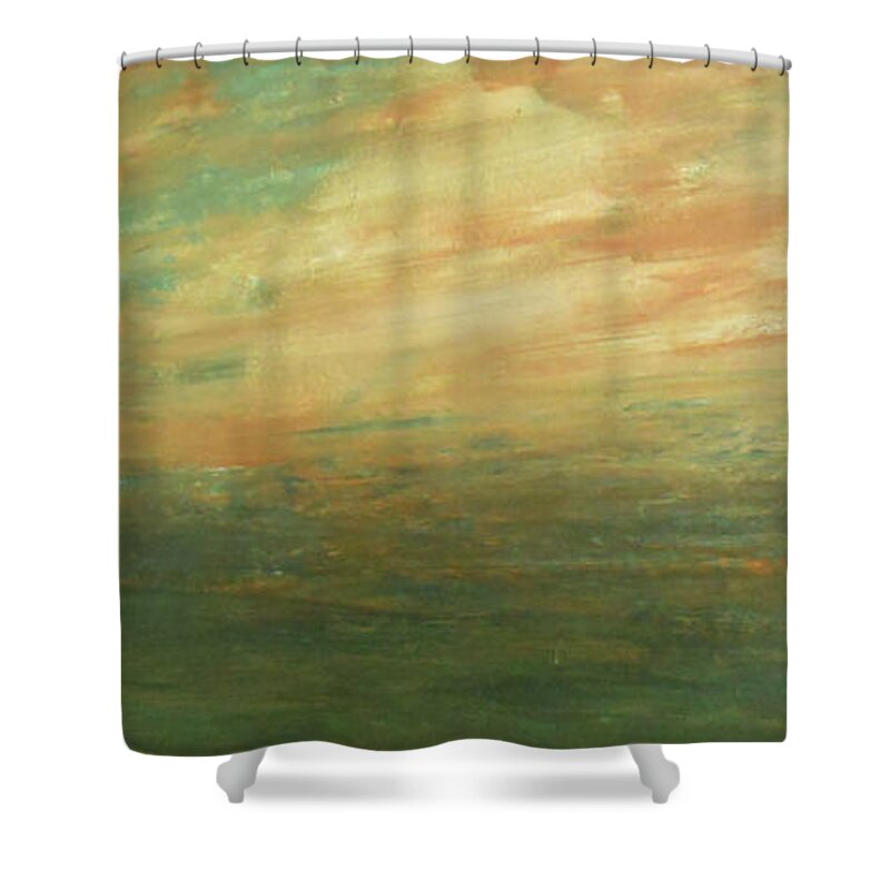 Setting Sun Shower Curtain featuring the painting Setting Sun by Jane See